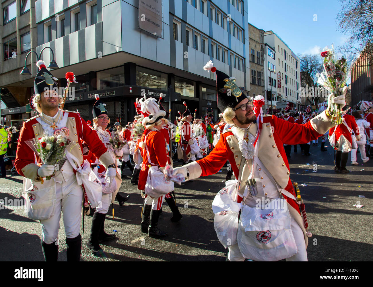 Street carnival parade and party in Cologne, Germany, at Carnival ...