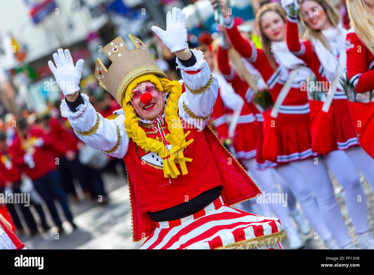 Street carnival parade and party in Cologne, Germany, at Carnival