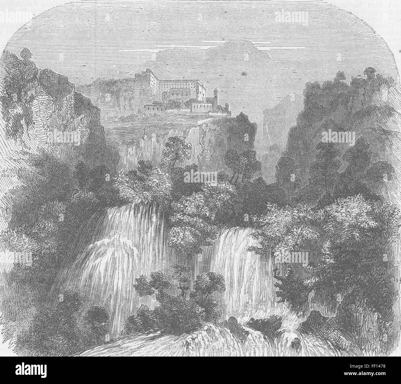 ITALY Subiaco, Papal States nr frontier 1860. Illustrated London News