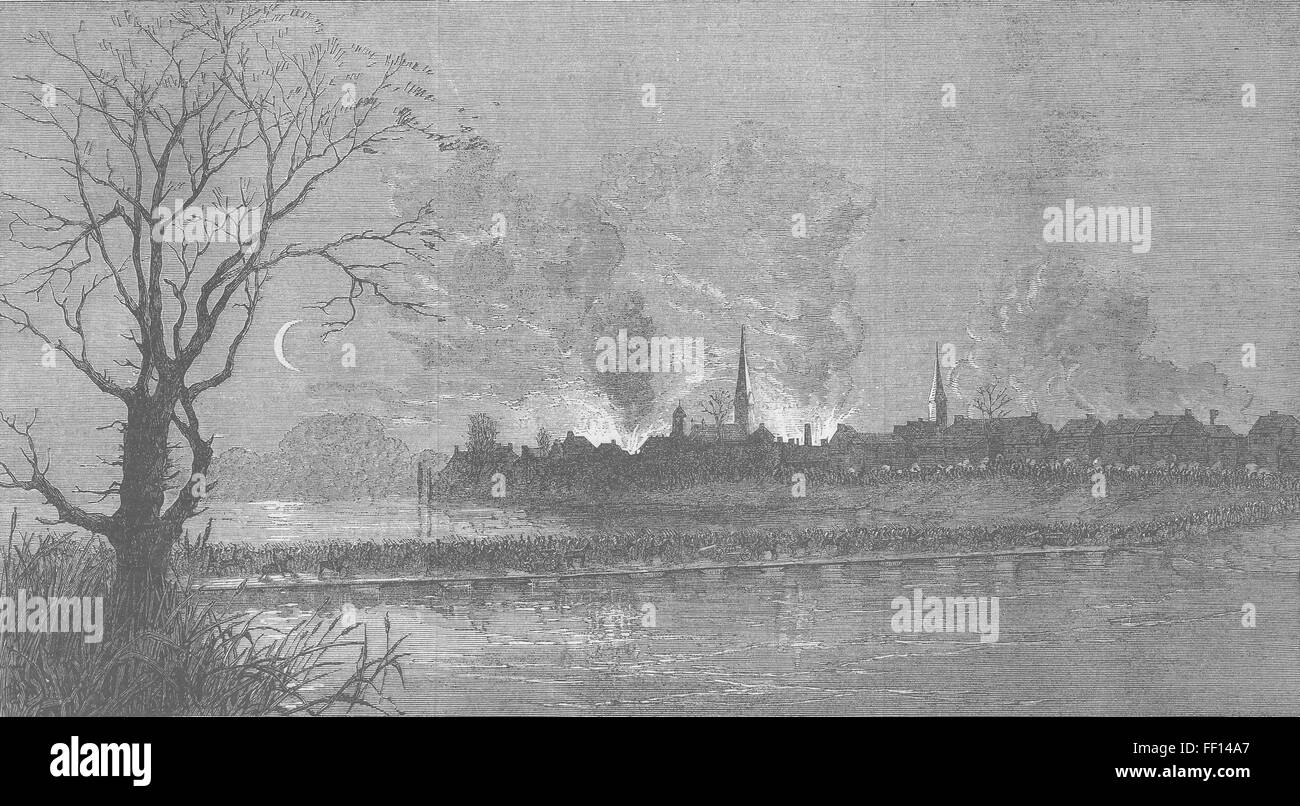 VIRGINIA Civil War Crossing Rappahannock 1863. Illustrated Times Stock Photo