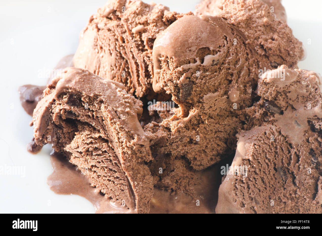 closeup to chocolate ice cream Stock Photo