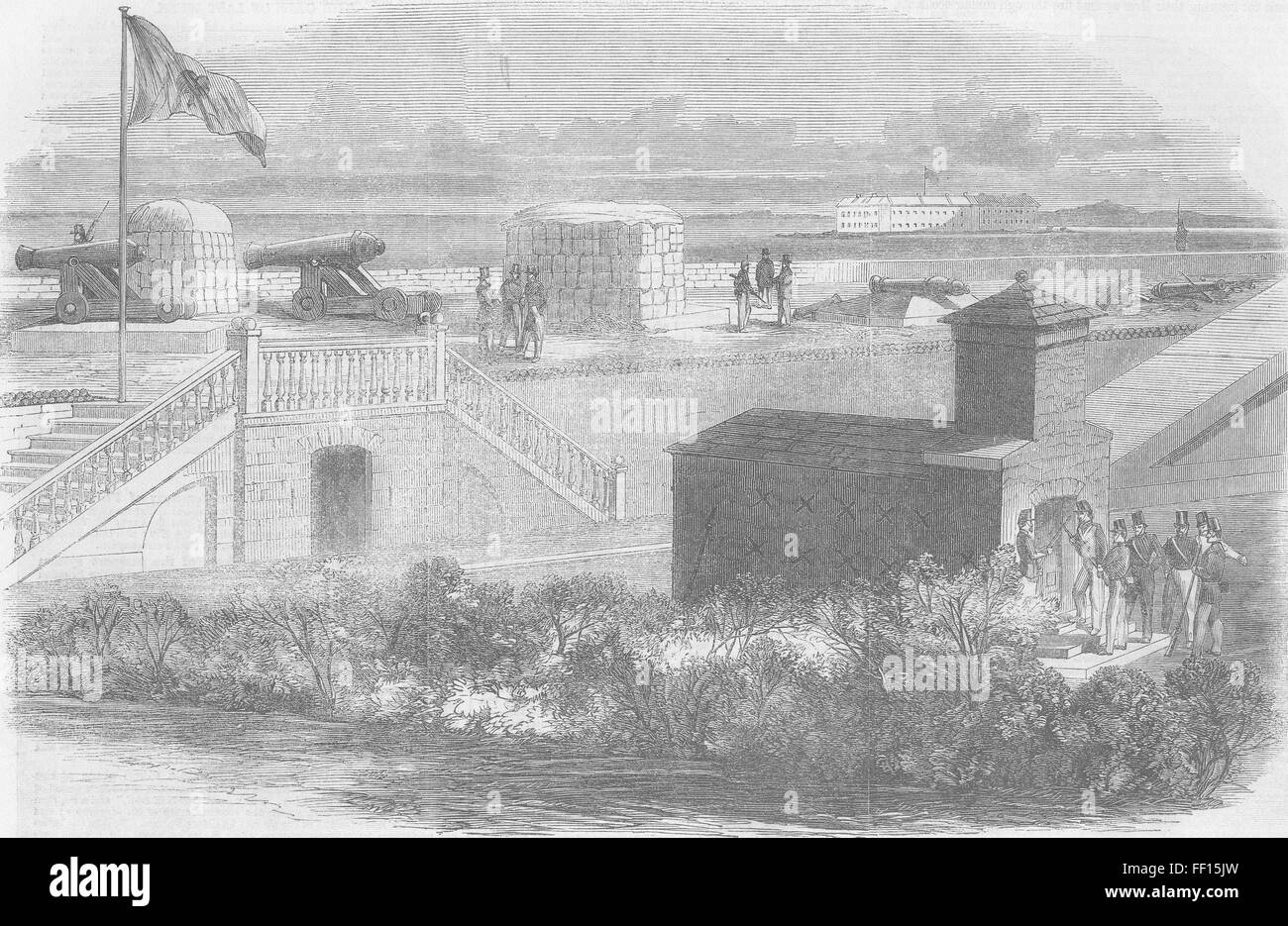 SOUTH CAROLINA Civil War Ft Moultrie, Charleston 1861. Illustrated London News Stock Photo