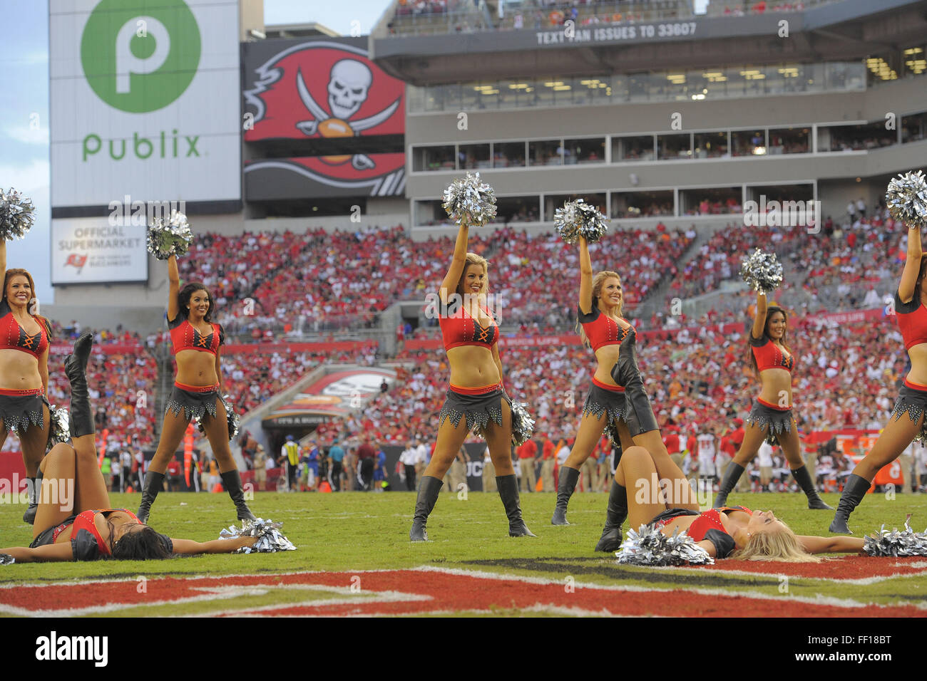 Sept. 14, 2014 - Tampa, Florida, USA - Tampa Bay Buccaneers cheerleaders during the Bucs game against the St. Louis Rams at Raymond James Stadium on Sept. 14, 2014 in Tampa, Florida. St. Louis won 19-17. .ZUMA PRESS/Scott A. Miller (Credit Image: © Scott A. Miller via ZUMA Wire) Stock Photo