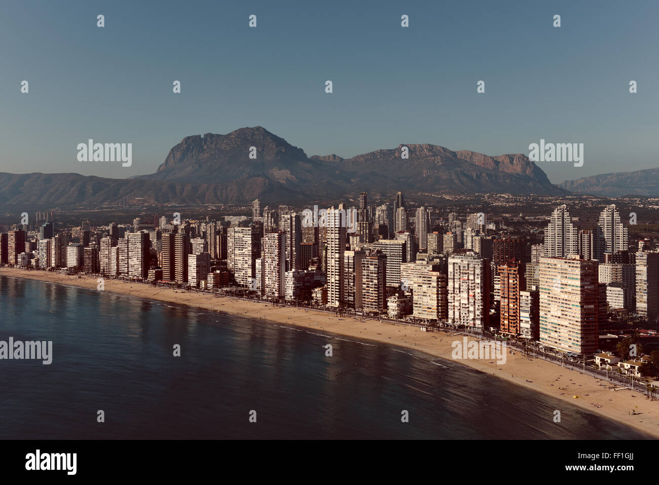 Coastline of a Benidorm city Stock Photo