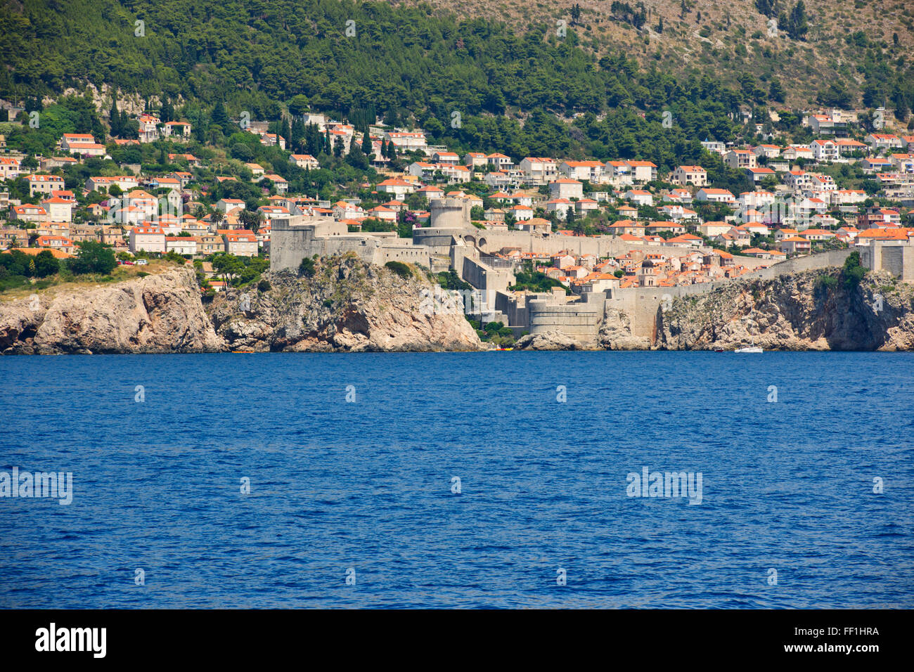 Dubrovnik,Old Town,Walls,Fortifications,Venetian,Gothic and late Renaissance architecture,Alleyways,Croatia.Eastern Adriatic Stock Photo