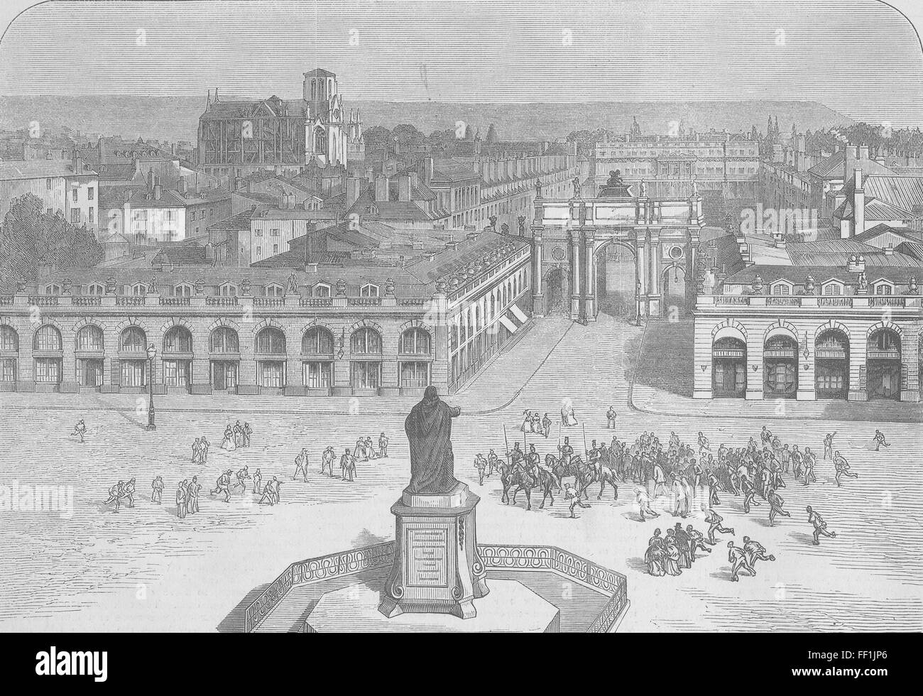 FRANCE Place Stanislas, Nancy 1870. The Graphic Stock Photo