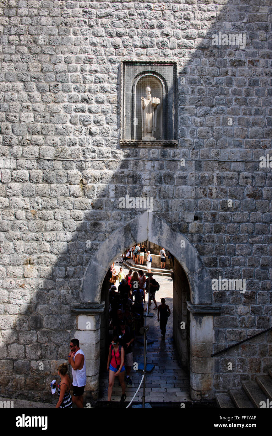 Dubrovnik,Old Town,Walls,Fortifications,Venetian,Gothic and late Renaissance architecture,Alleyways,Croatia.Eastern Adriatic Stock Photo