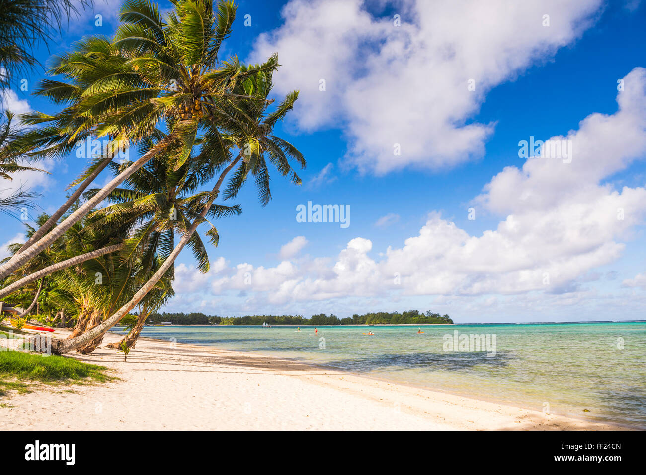 White sands of Muri Beach, Muri, Rarotonga, Cook IsRMands, South Pacific, Pacific Stock Photo