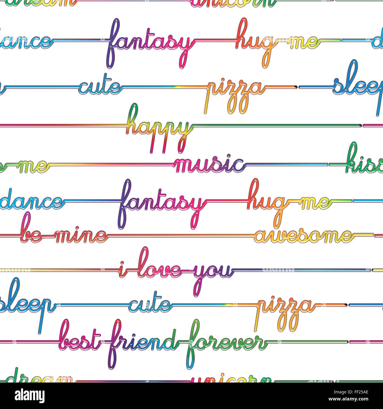 Seamless Pattern - All over background - multicolored bright letters on ...