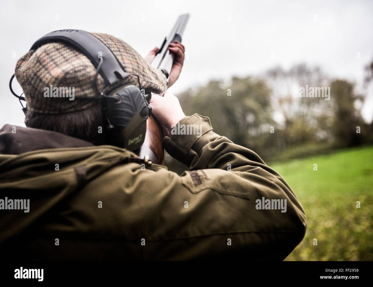 Gun on a shoot in Wiltshire, England, United Kingdom, Europe Stock Photo