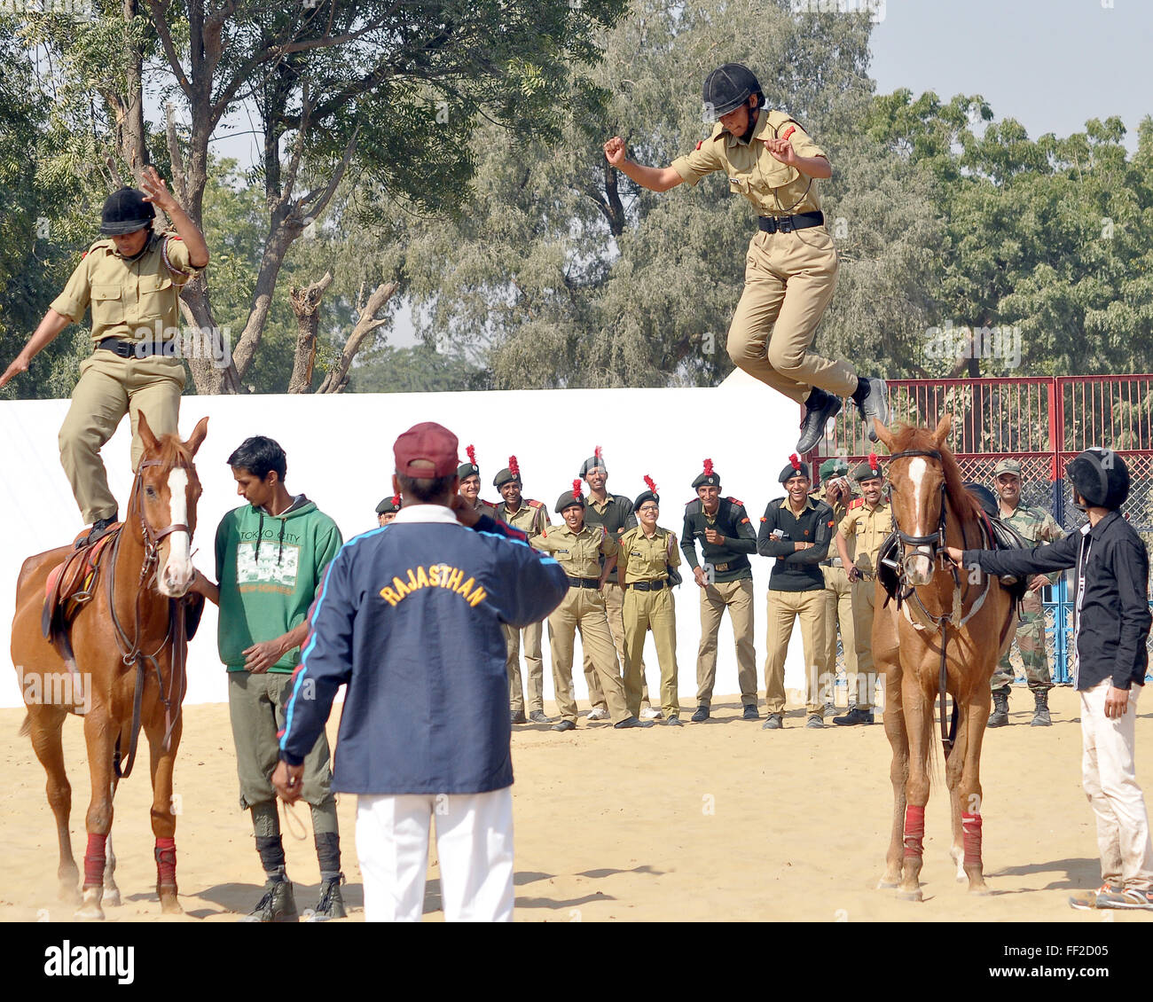 NCC cadets take part in horse riding training during a 10-day training ...