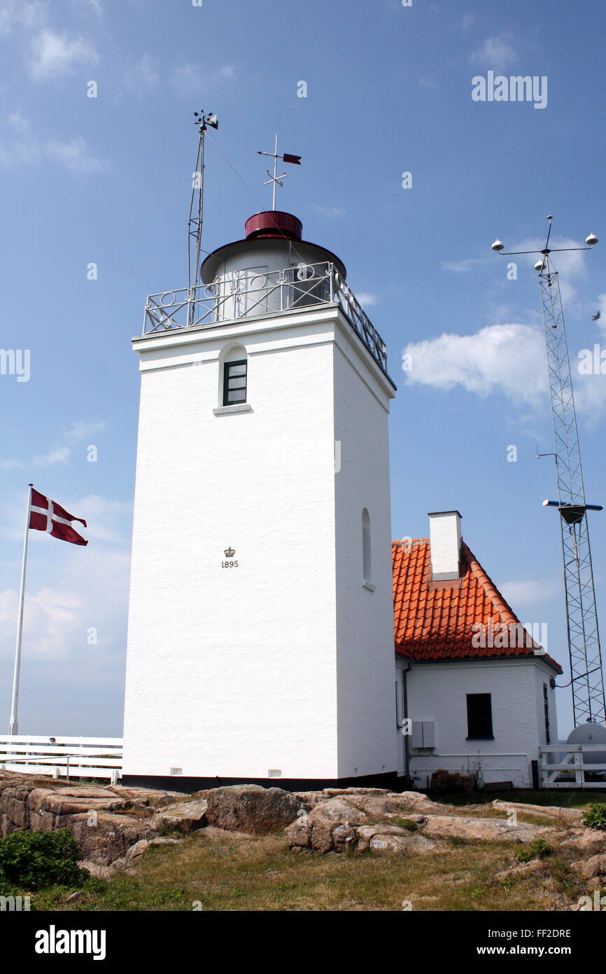 Lighthouse on the Danish island Bornholm Stock Photo