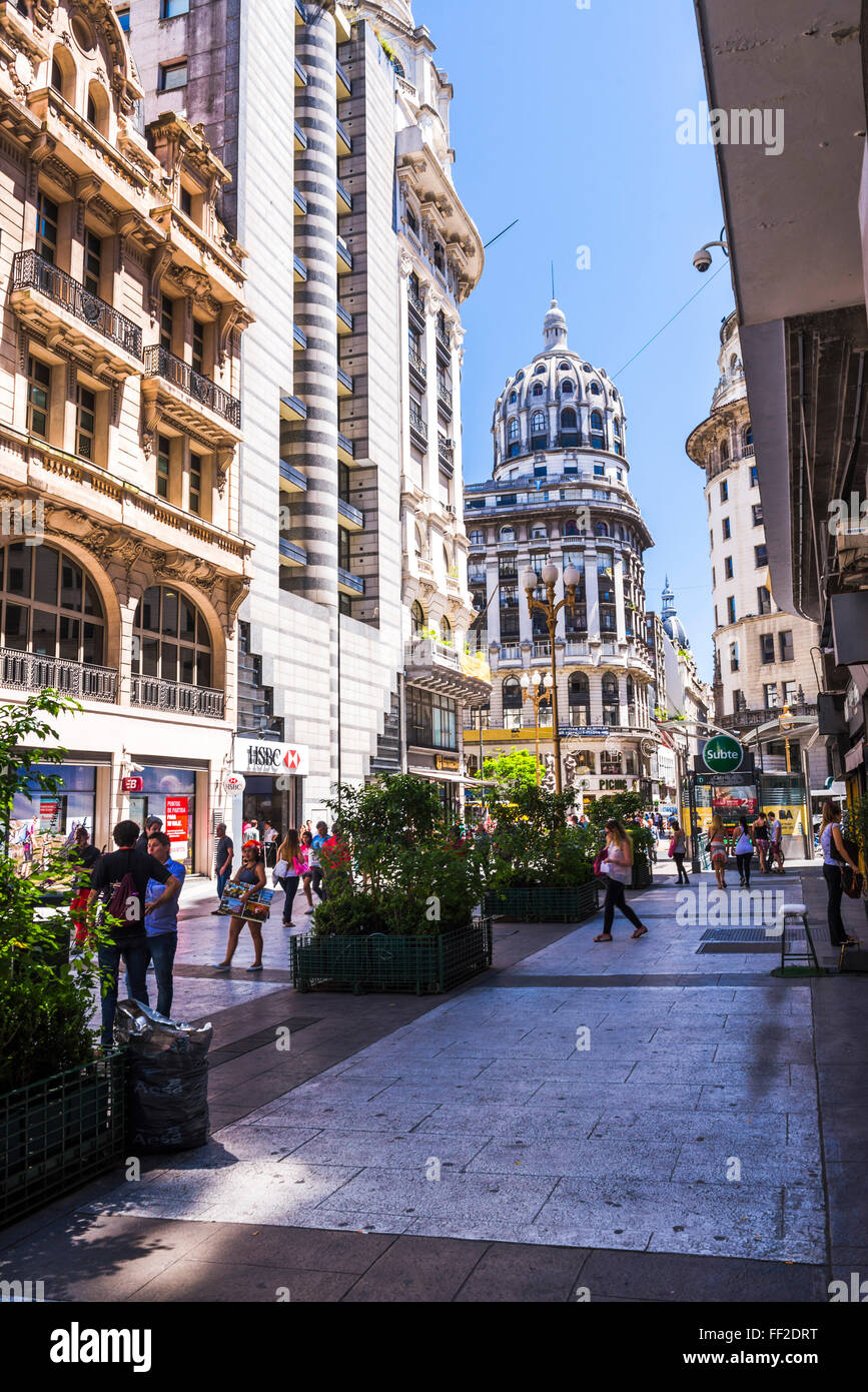 FRMoride Street, downtown Buenos Aires, Argentina, South America Stock Photo