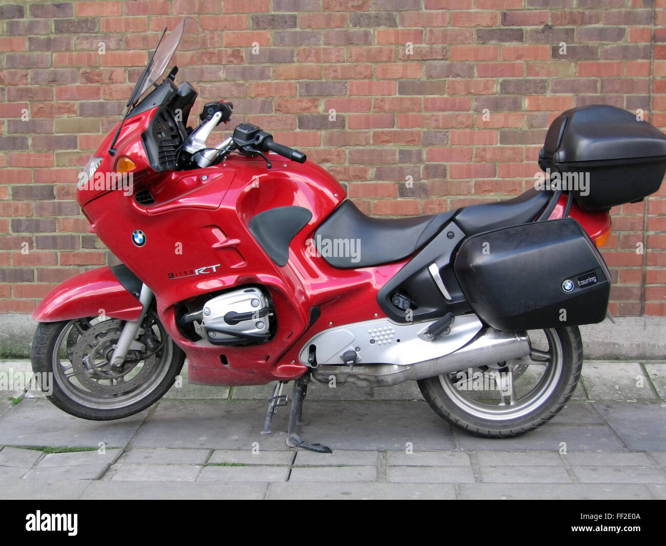 BMW 1150 RT motorcycle parked in Dublin Ireland Stock Photo