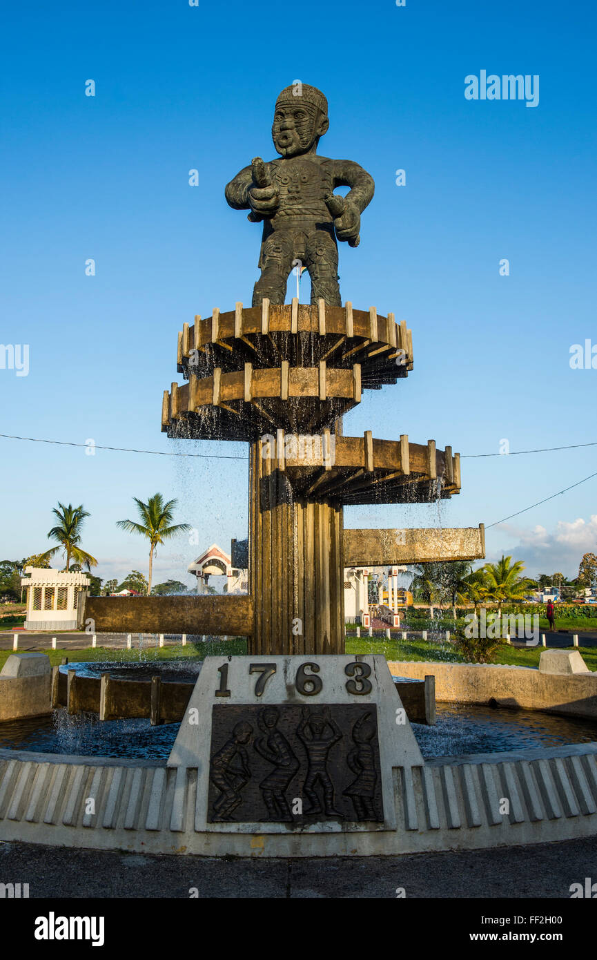 Cuffy Monument of the revoRMution of 1763, Georgetown, Guyana, South America Stock Photo