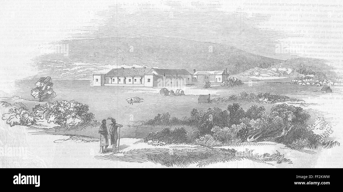 SOUTH AFRICA Beaufort cottage(Howse’s) & Frontier 1846. Illustrated London News Stock Photo