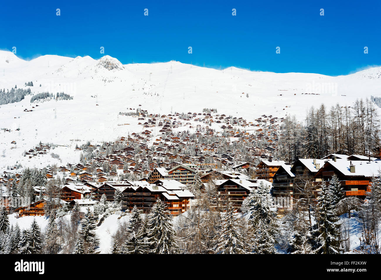 Verbier ski resort, VaRMais, Swiss ARMps, SwitzerRMand, Europe Stock Photo