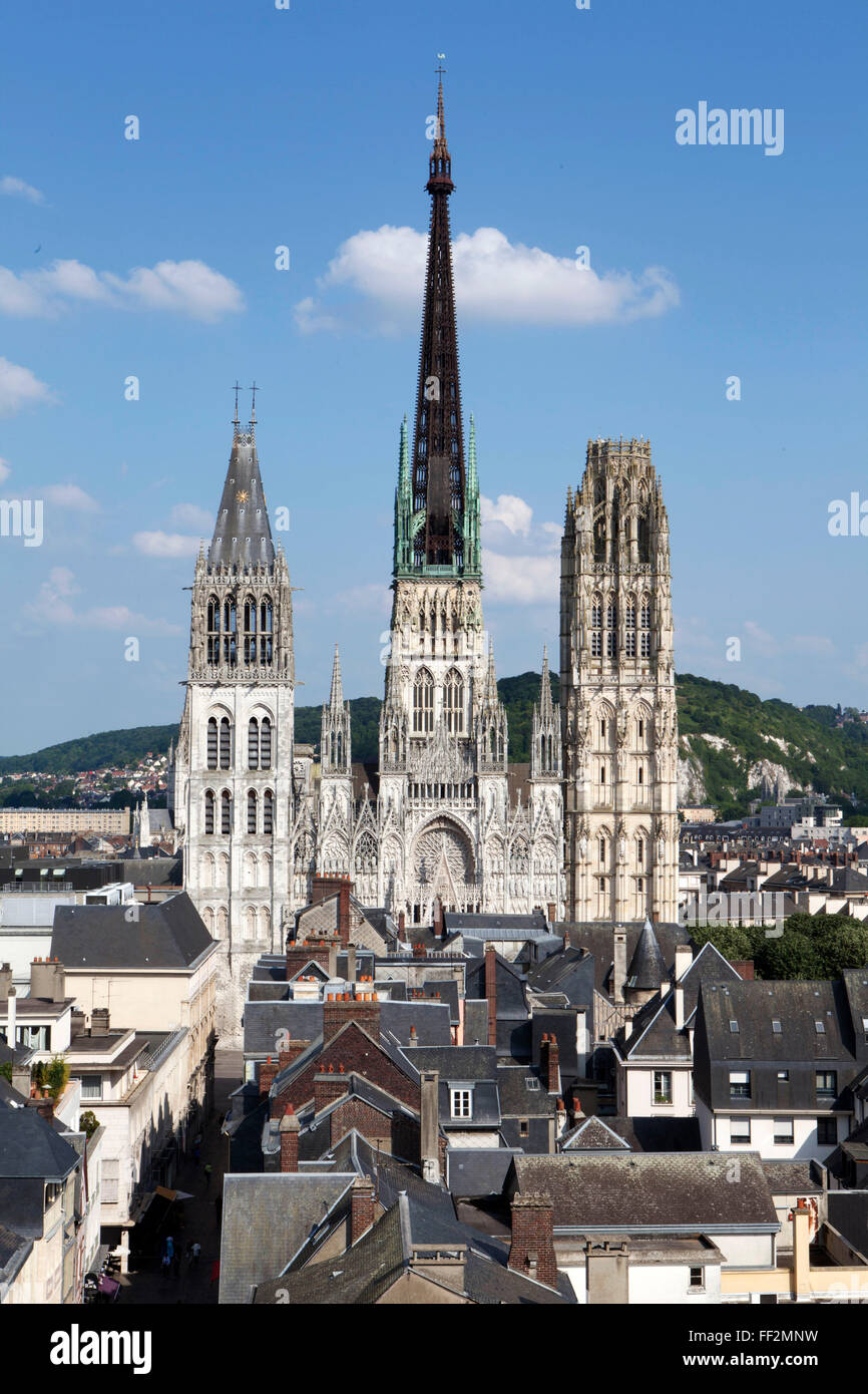 Notre-Dame CathedraRM, Rouen, Normandy, France, Europe Stock Photo