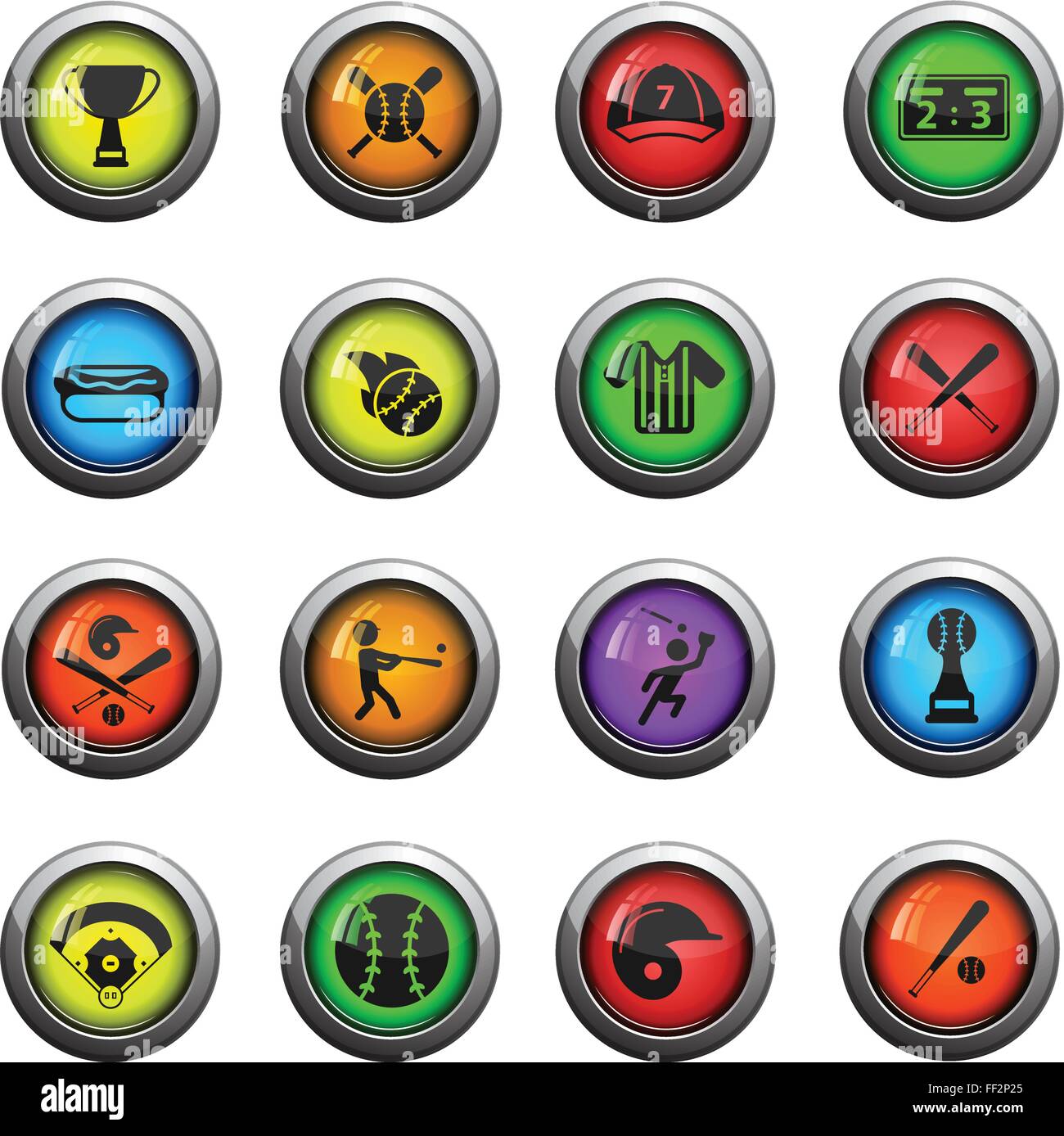 Baseball simply icons Stock Vector Image & Art - Alamy