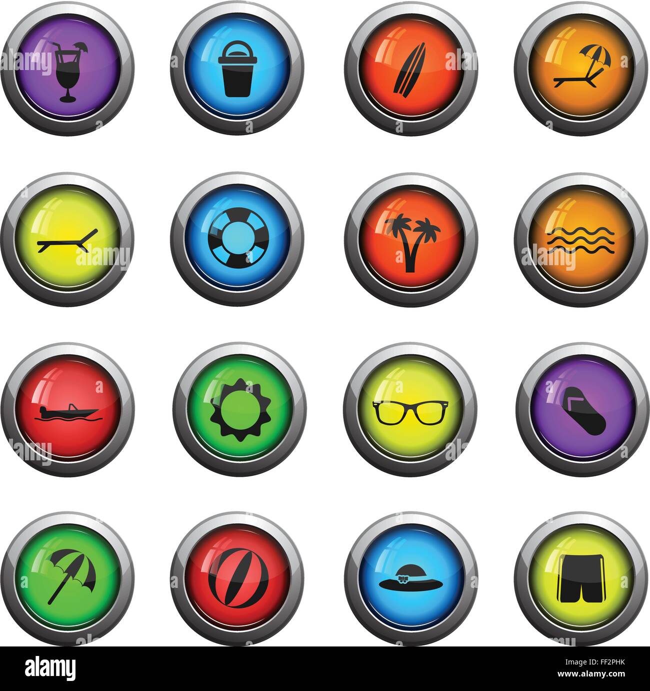 Beach simply icons Stock Vector Image & Art - Alamy
