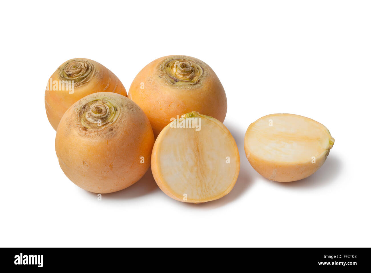 Fresh raw yellow turnips on white background Stock Photo Alamy