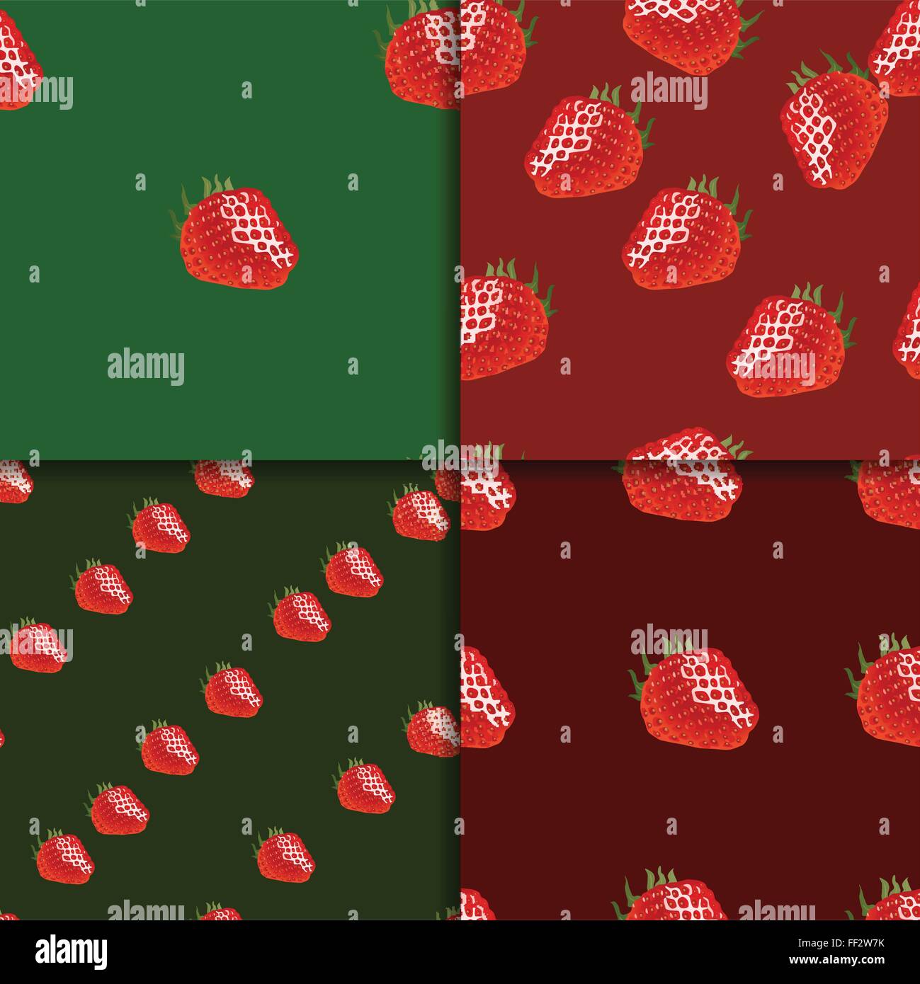 Seamless pattern set with strawberry Stock Vector Image & Art - Alamy
