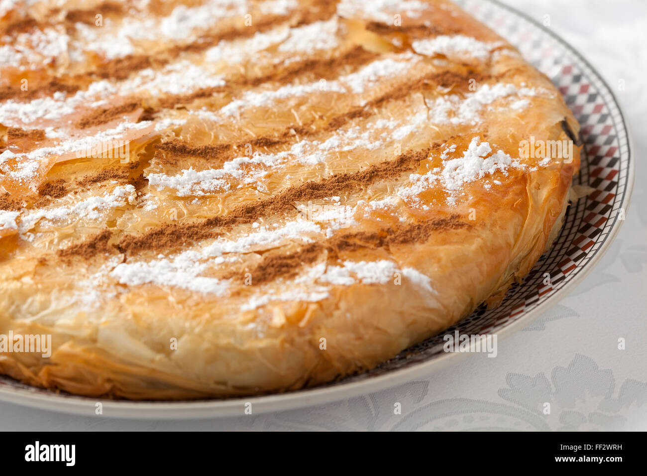 Fresh baked traditional Moroccan Pastilla Stock Photo