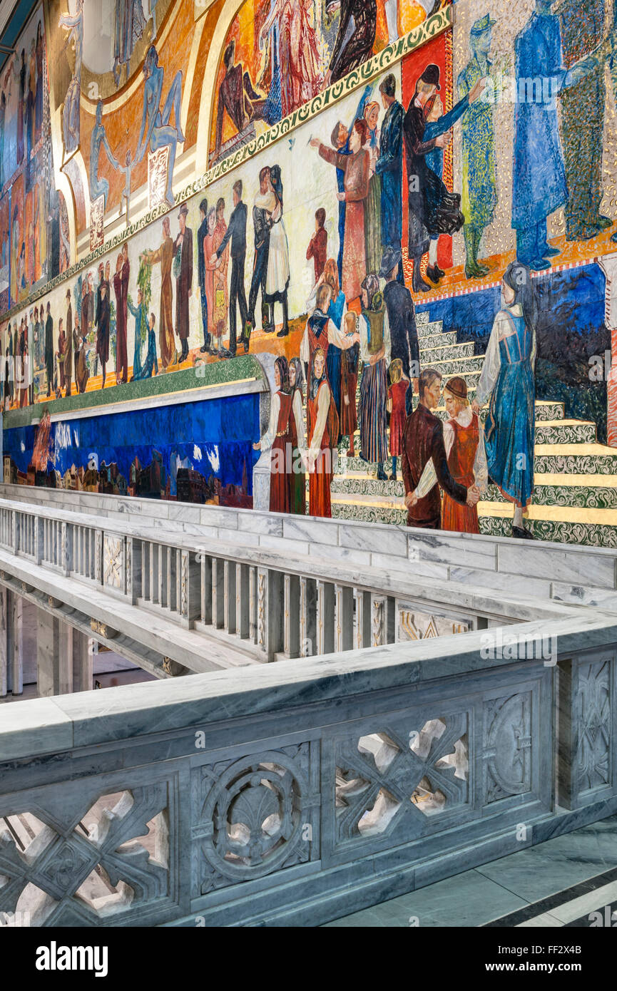 Oslo city hall mural hi-res stock photography and images - Alamy
