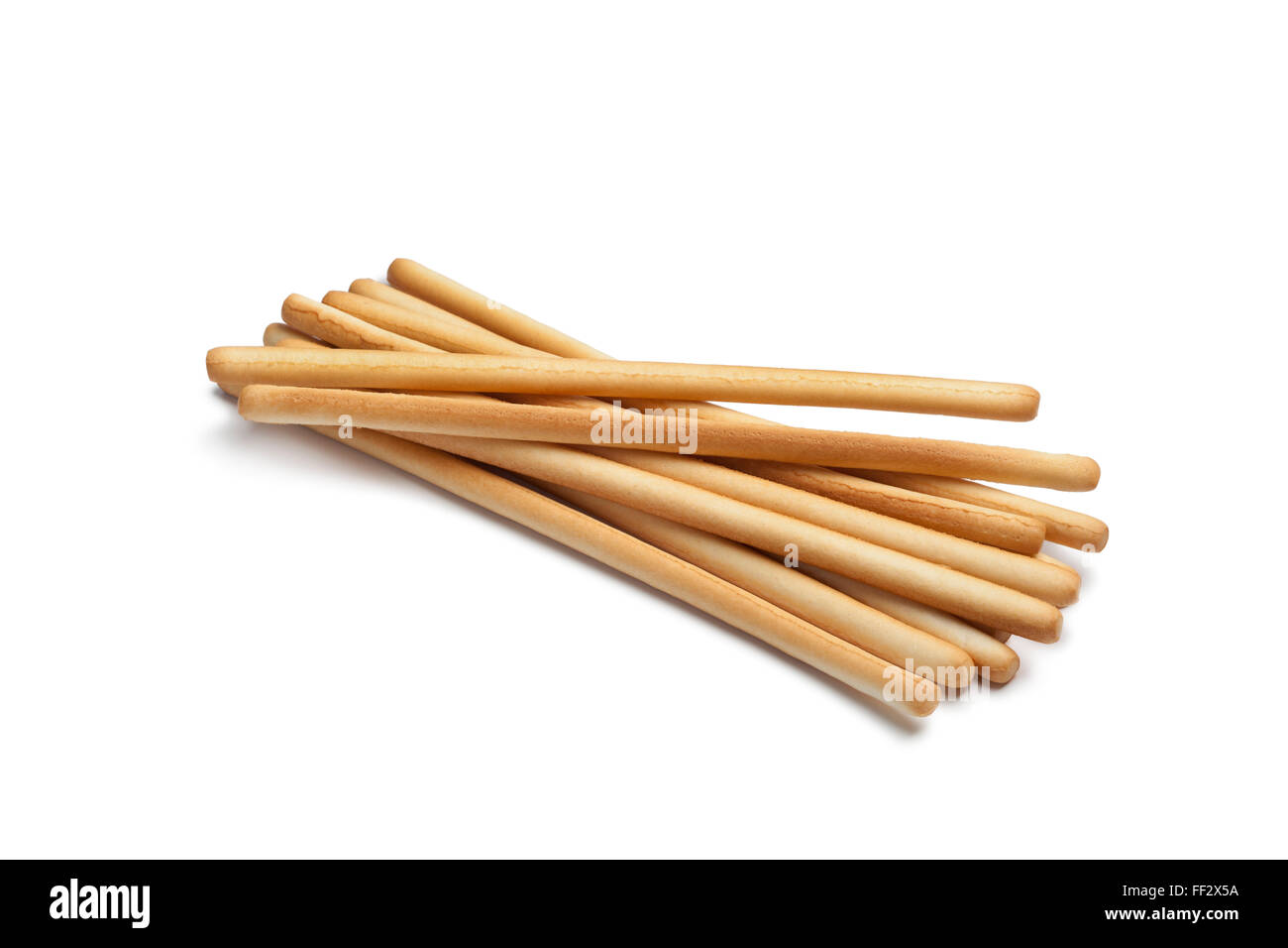 Fresh breadsticks on white background Stock Photo
