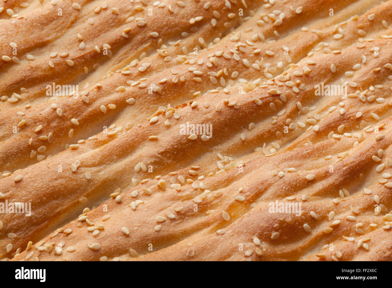 Fresh Lavash bread with sesame full frame Stock Photo