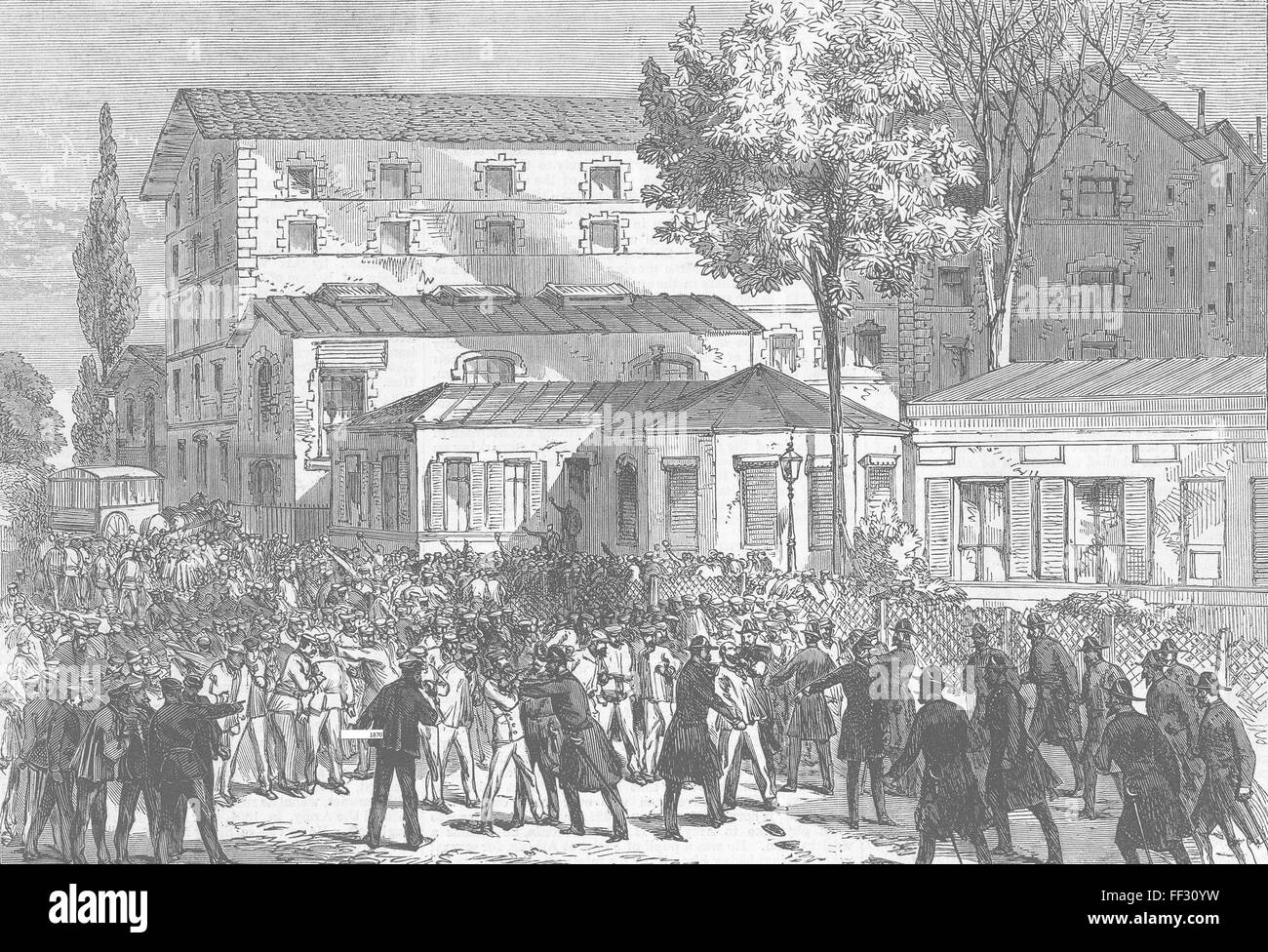 FRANCE Strike of workmen, Paris 1870. Illustrated London News Stock Photo