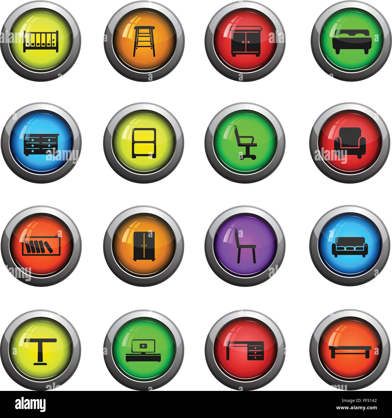 Furniture simply icons Stock Vector Image & Art - Alamy