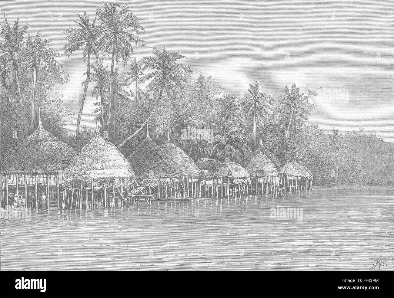 INDIA Nicobar Islands Mala, Point Mayo, Nancowry 1870. Illustrated London News Stock Photo