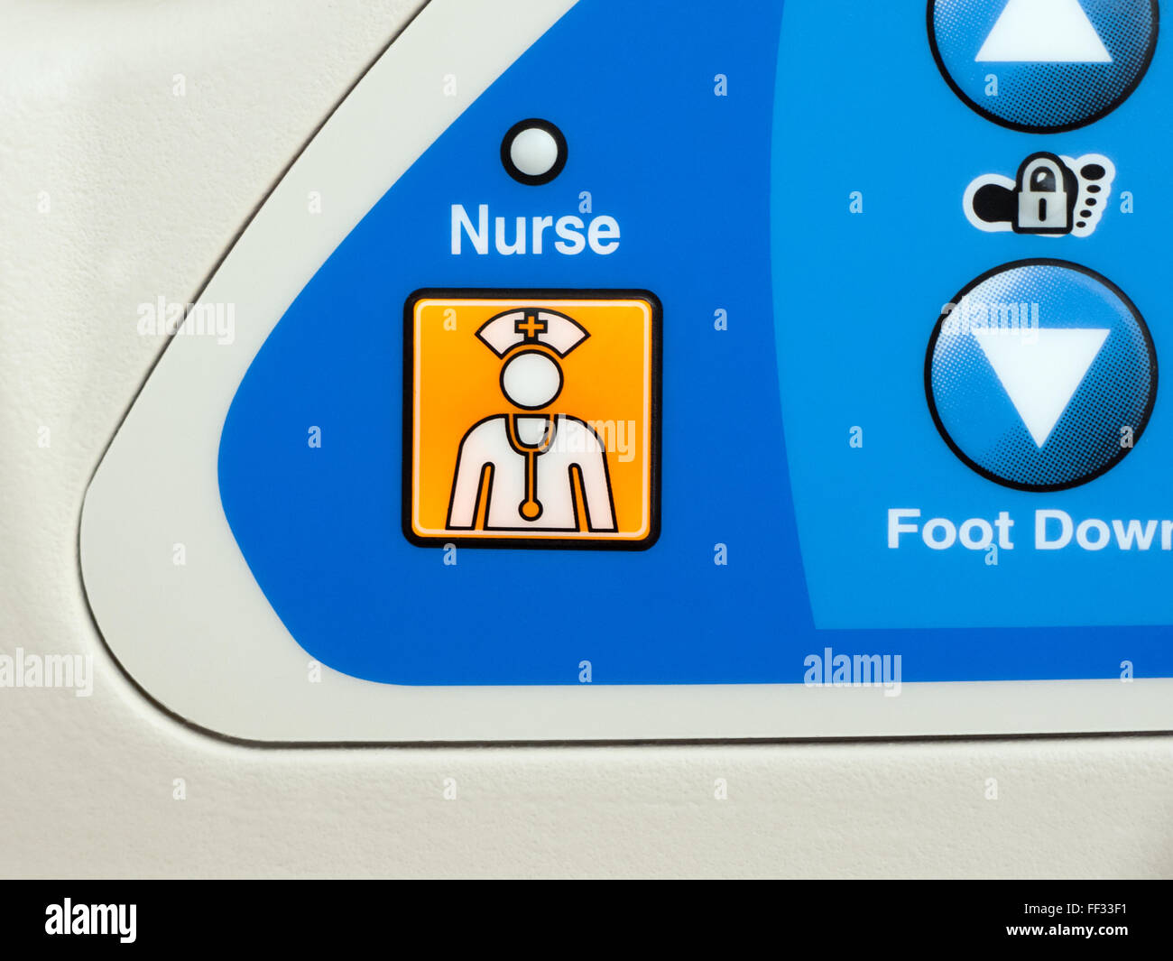 A nurse call button on a hospital bed Stock Photo Alamy
