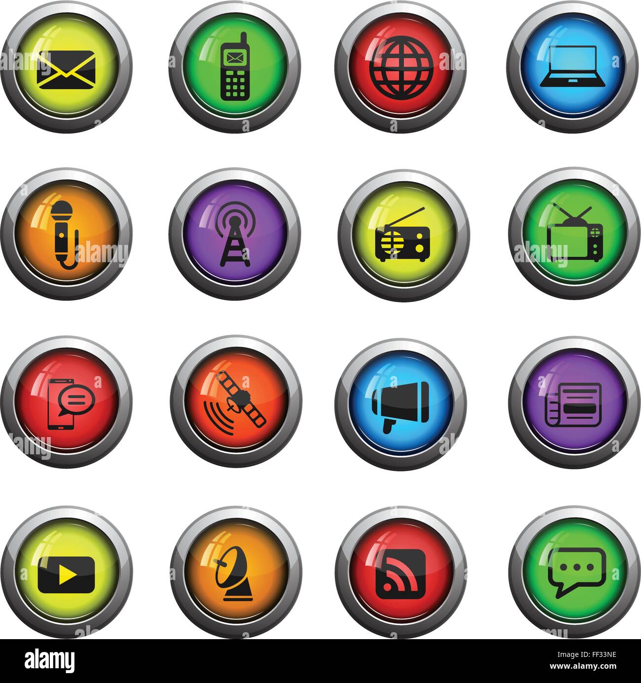 Media simply icons Stock Vector Image & Art - Alamy