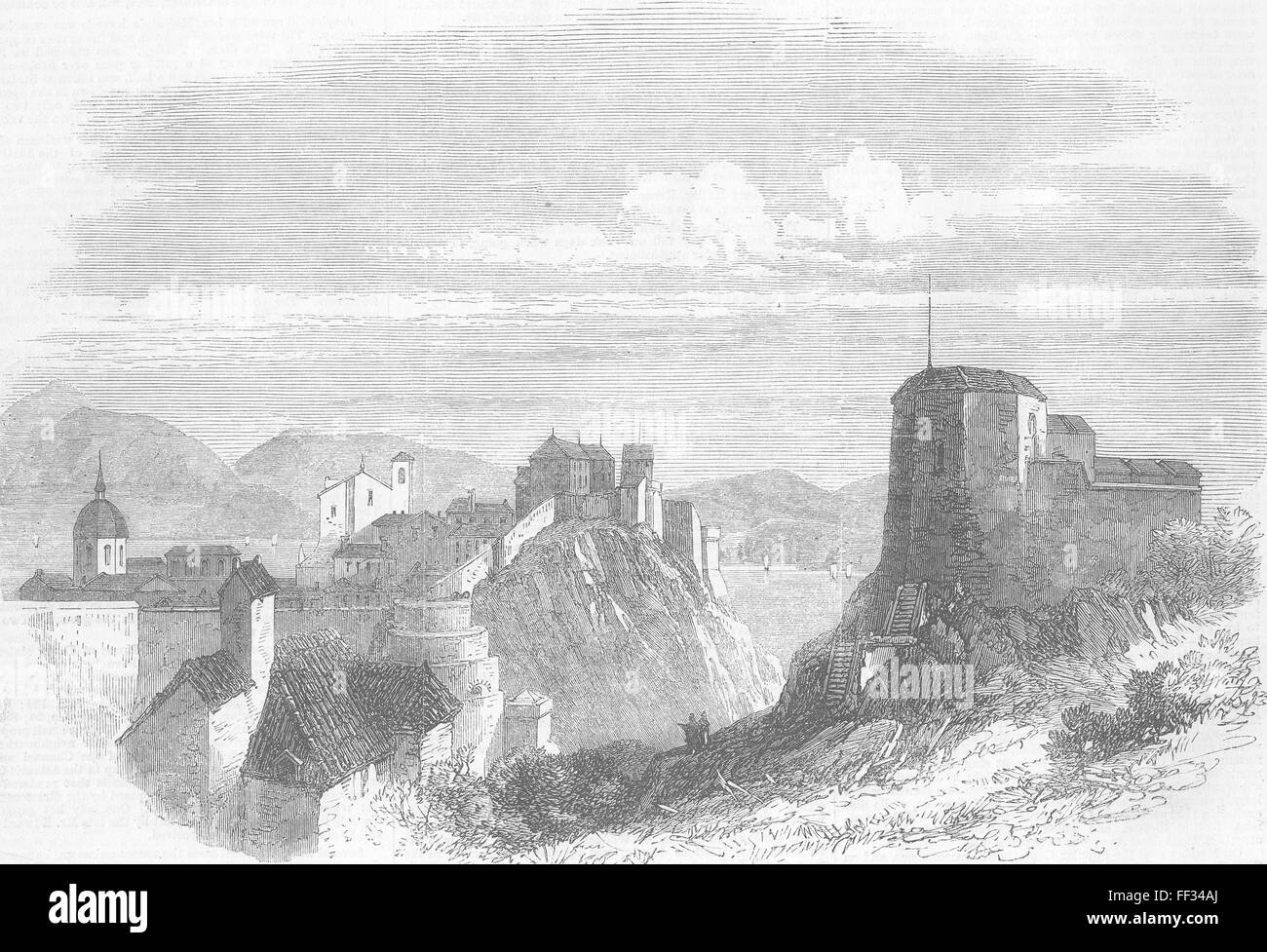 DUBROVNIK Dalmatia View from Borgi Pille Suburb 1870. Illustrated London News Stock Photo