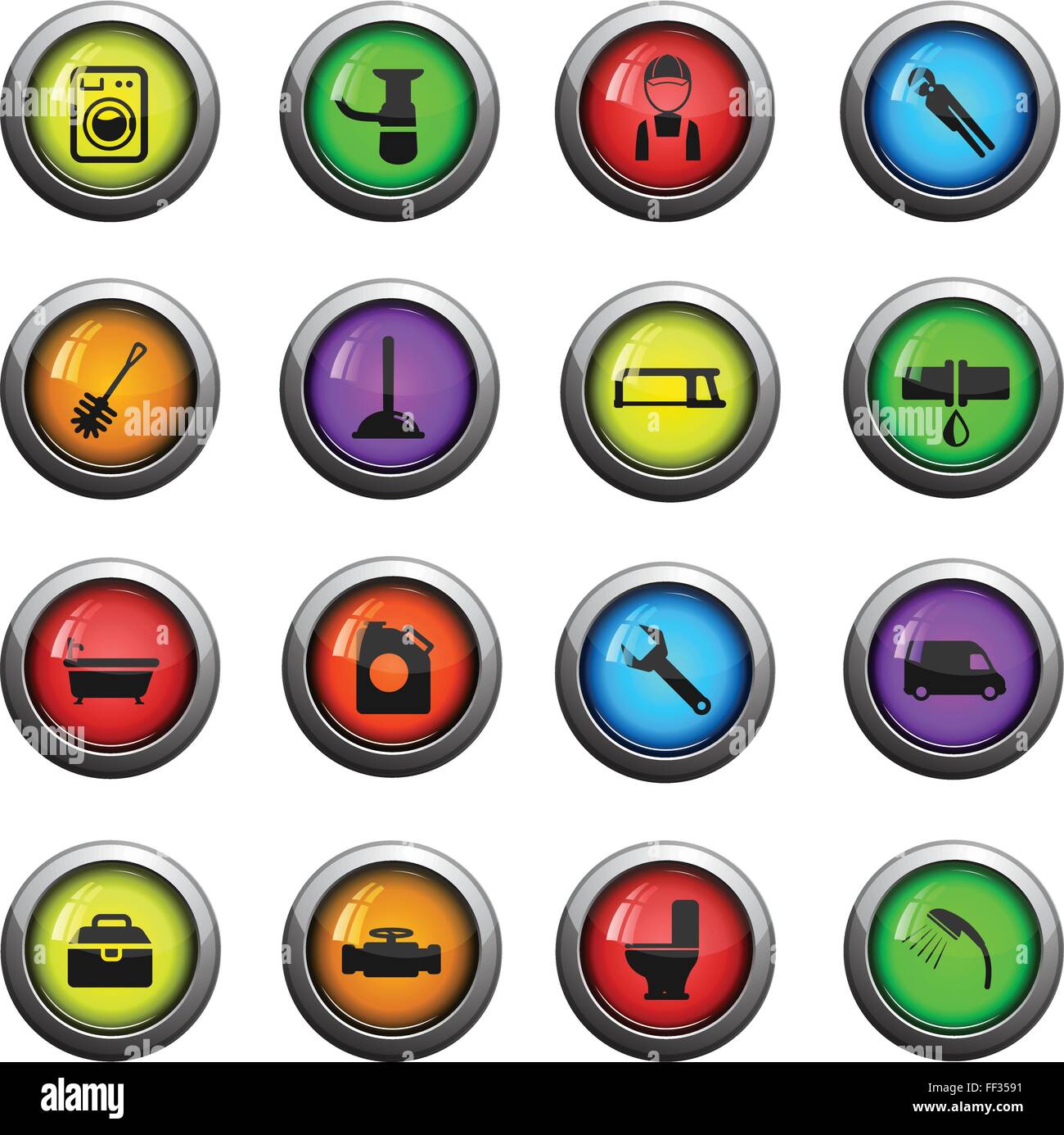 Plumbing service simply icons Stock Vector Image & Art - Alamy