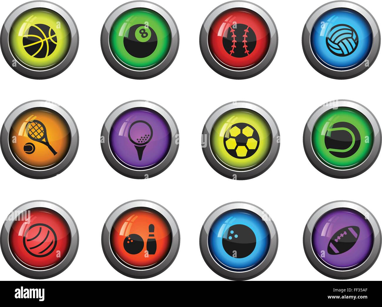 Sport balls simply icons Stock Vector Image & Art - Alamy