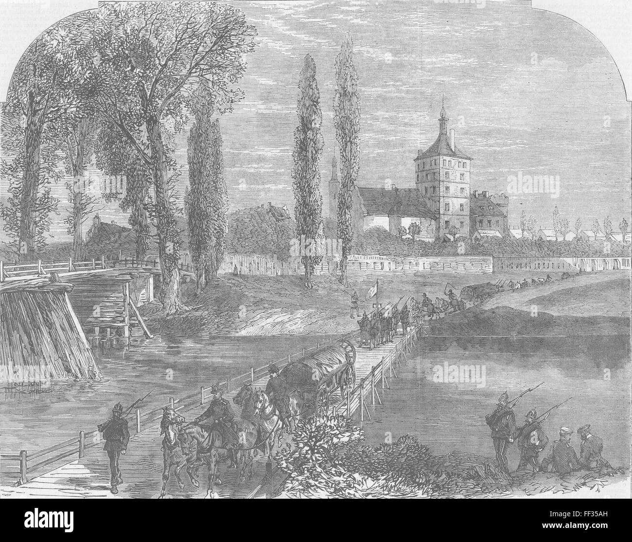 CZECH REP Pardubitz Castle, Bohemia 1866. Illustrated London News Stock Photo