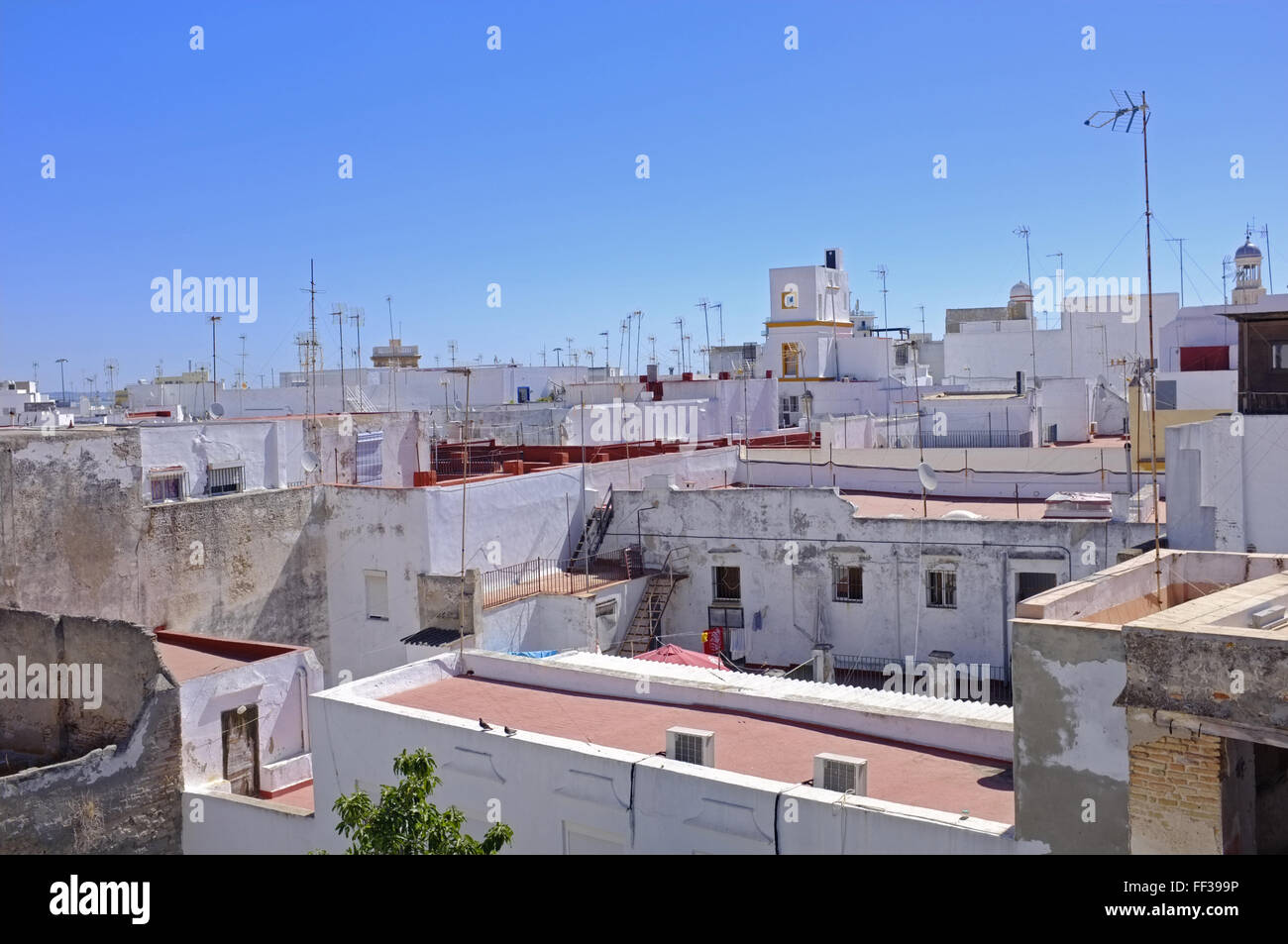 The rooftops of Cadiz Stock Photo