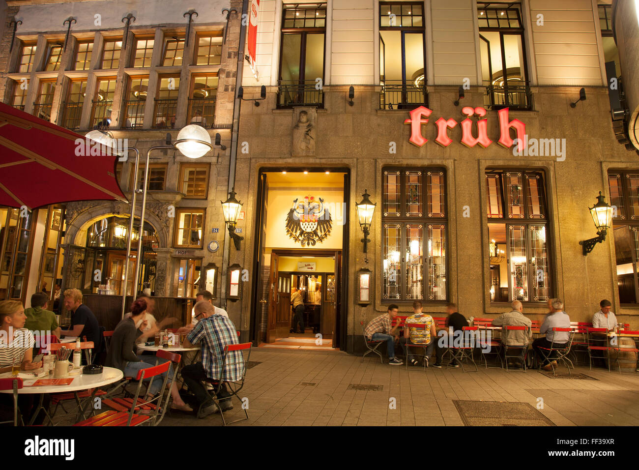 Fruh am Dom Beer House at Night; Cologne; Germany Stock Photo Alamy