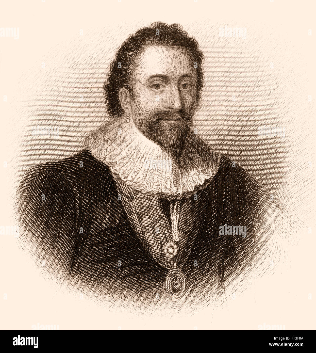 William Herbert, 3rd Earl of Pembroke, 1580-1630, an English nobleman, Lord Chamberlain, founded Pembroke College, Oxford with K Stock Photo