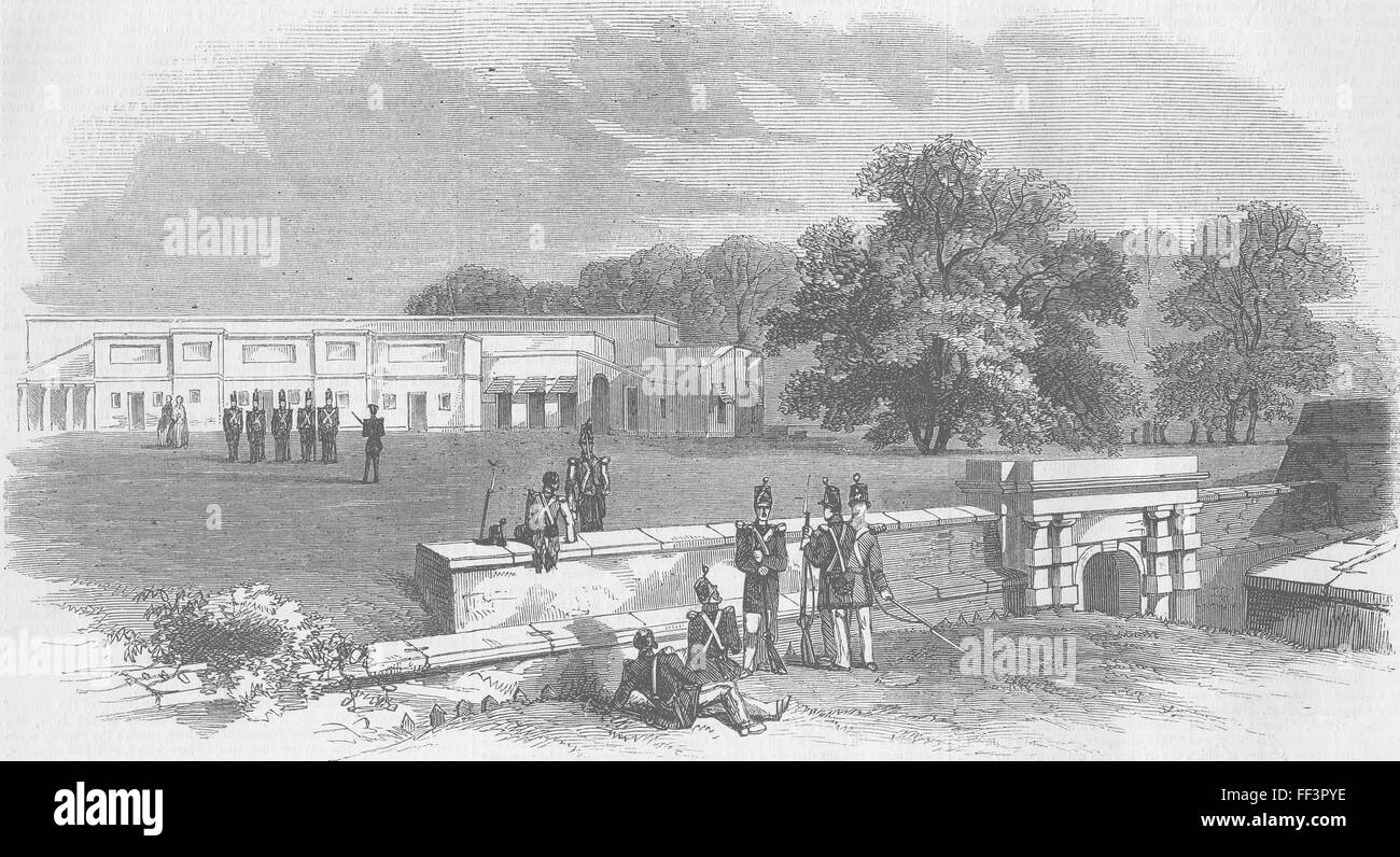 INDIA Gateway of Ft William, Kolkata 1857. Illustrated London News Stock Photo