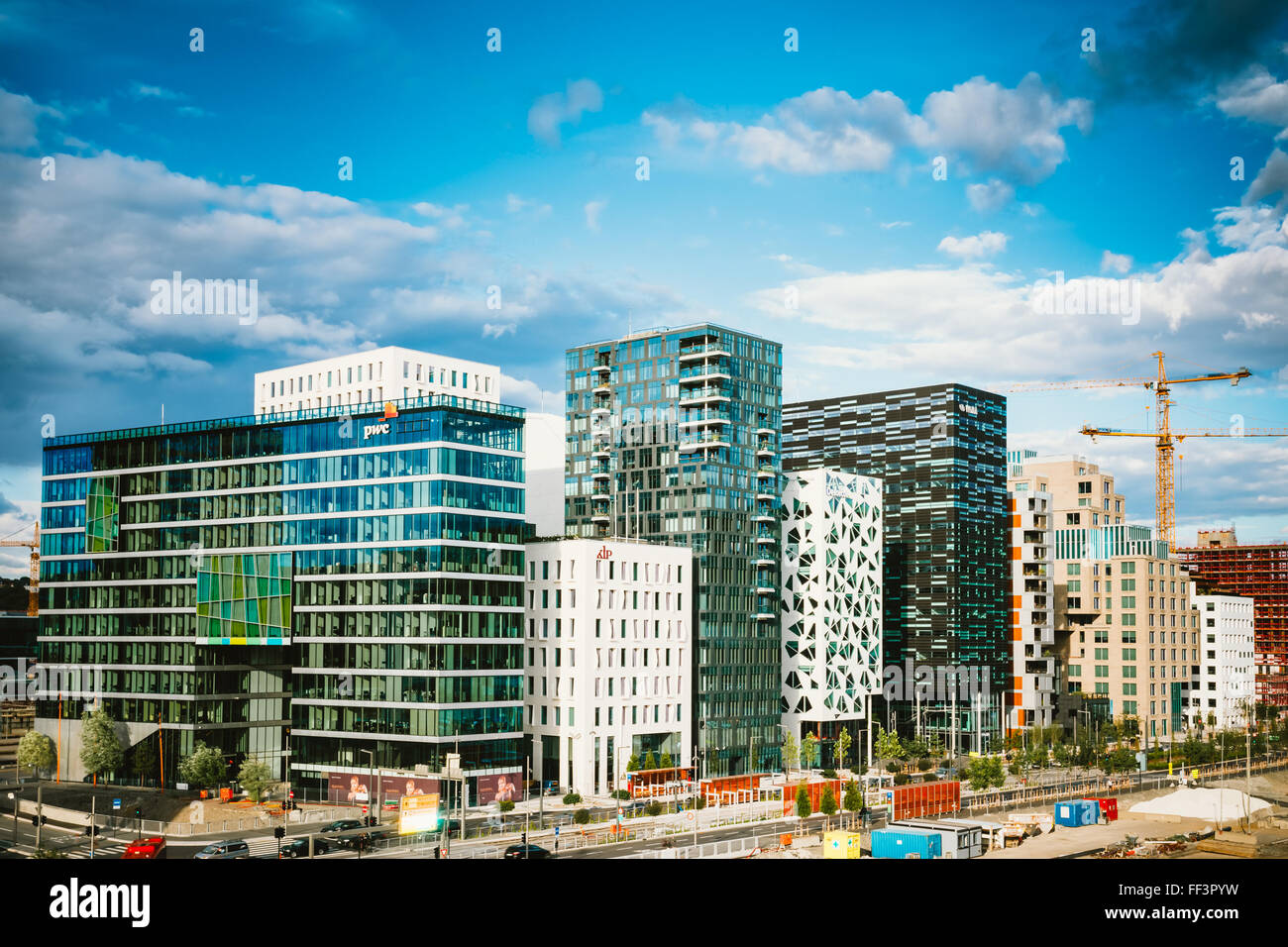 OSLO, NORWAY - JULY 31, 2014: View of Cityscape in Oslo, Norway. Summer Season Stock Photo