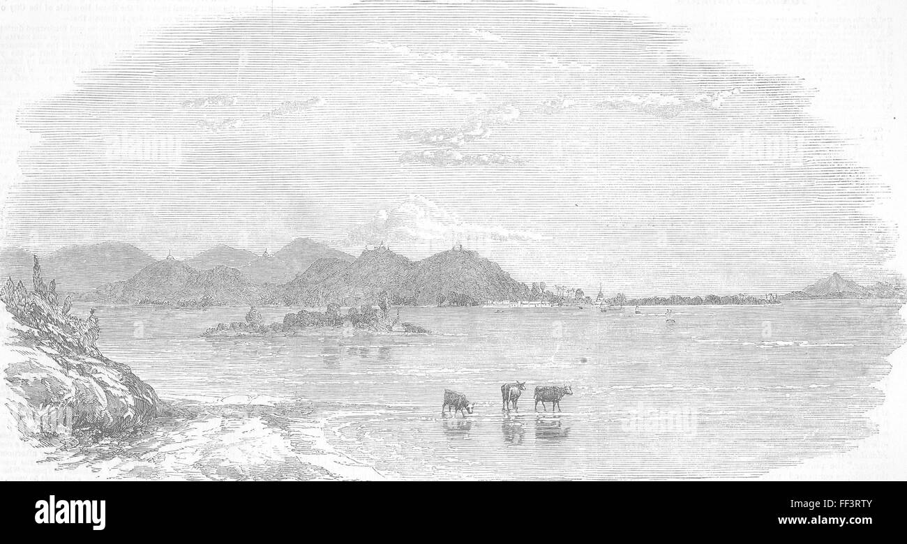 BURMA Birmah Mottama, Salaeen River 1852. Illustrated London News Stock Photo