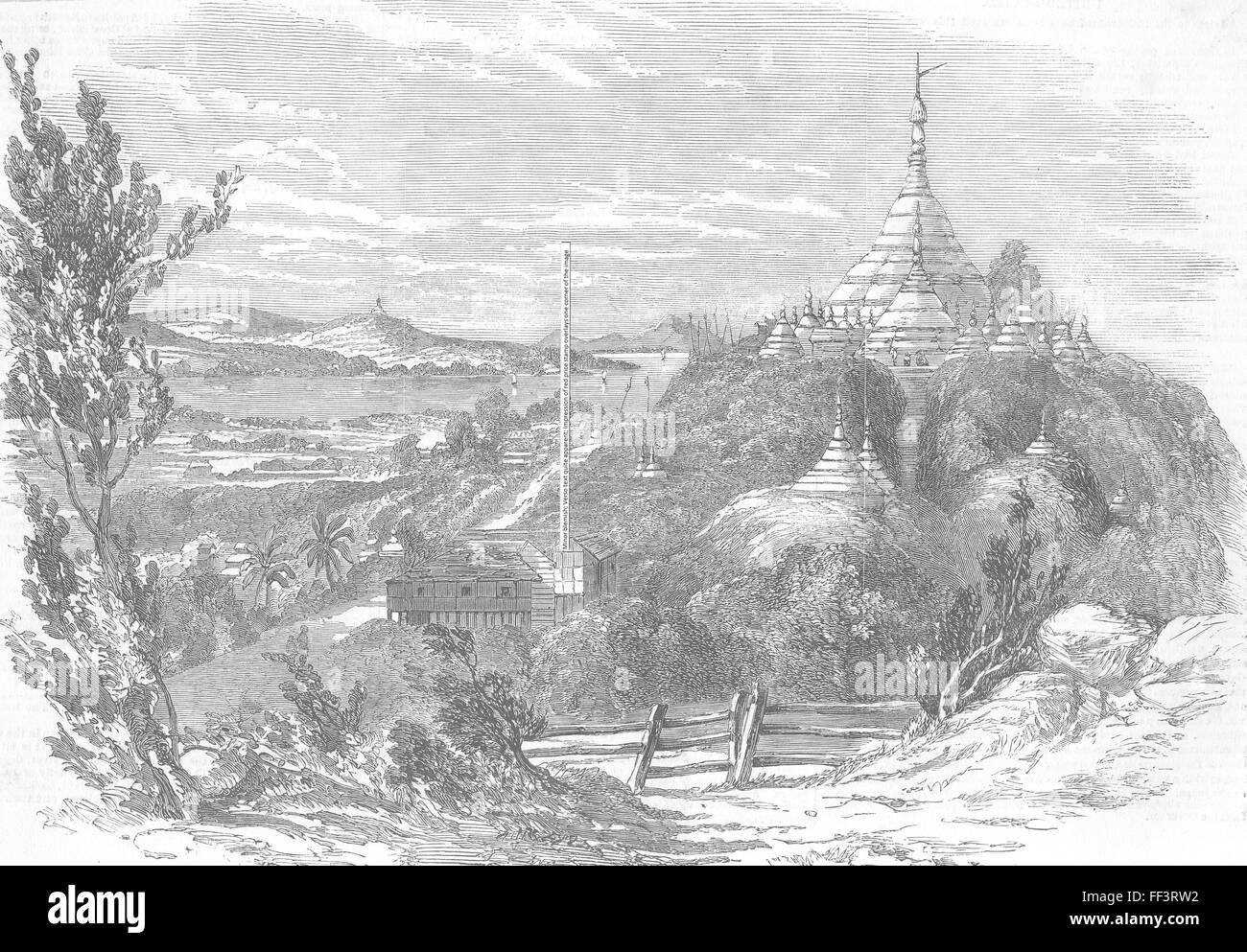 BURMA Moulmein-Mottama 1852. Illustrated London News Stock Photo