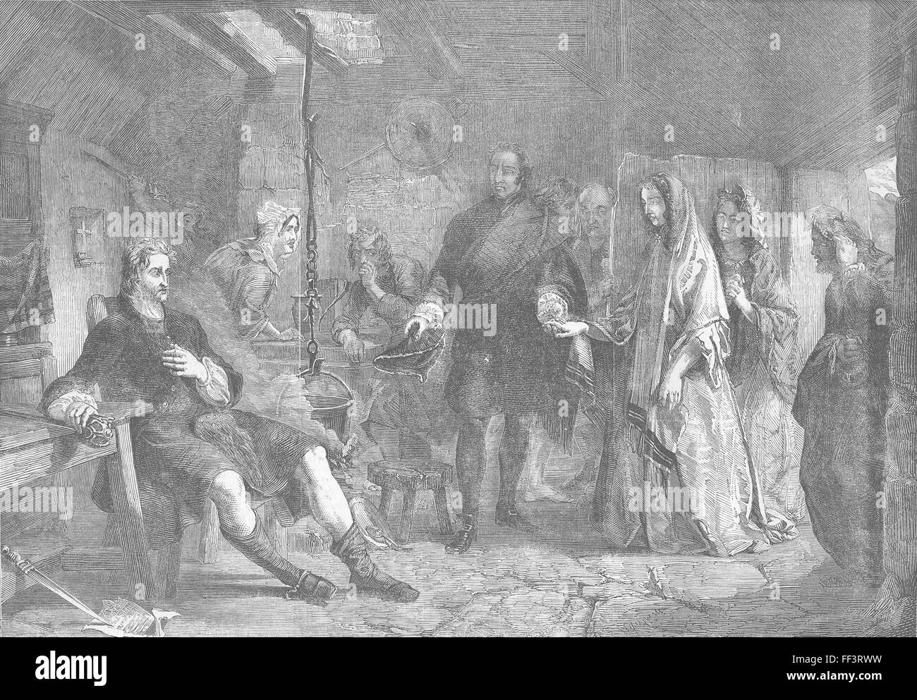 CULLODEN Flora Macdonald & Prince Charles Edward 1852. Illustrated London News Stock Photo