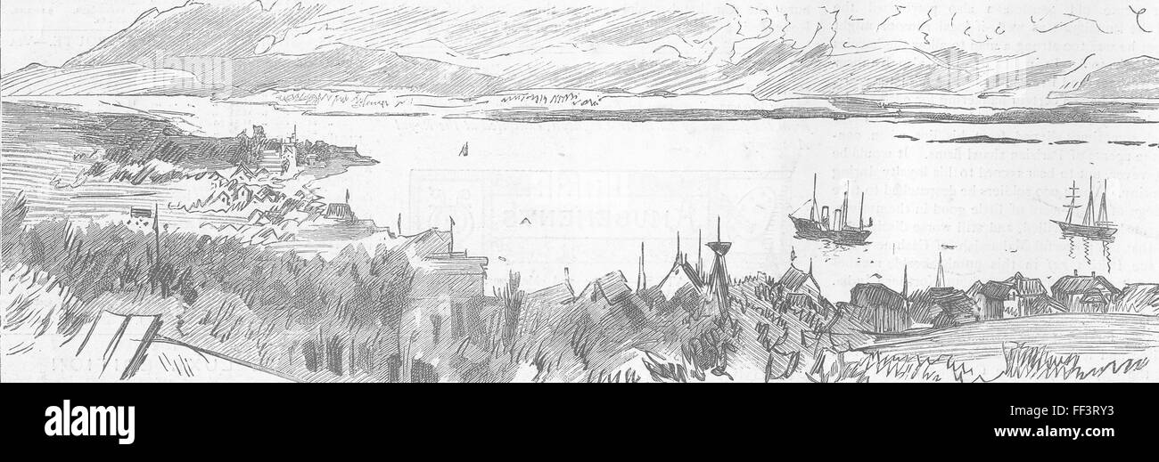 NORWAY Molde with Osborne & Sunbeam, Anchor 1885. The Graphic Stock Photo