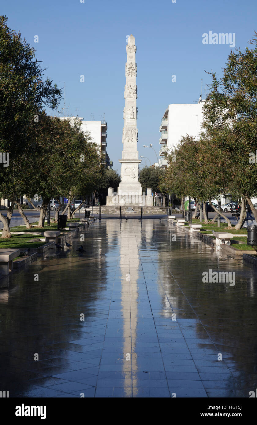Obelisk, Lecce, Puglia, Italy Stock Photo