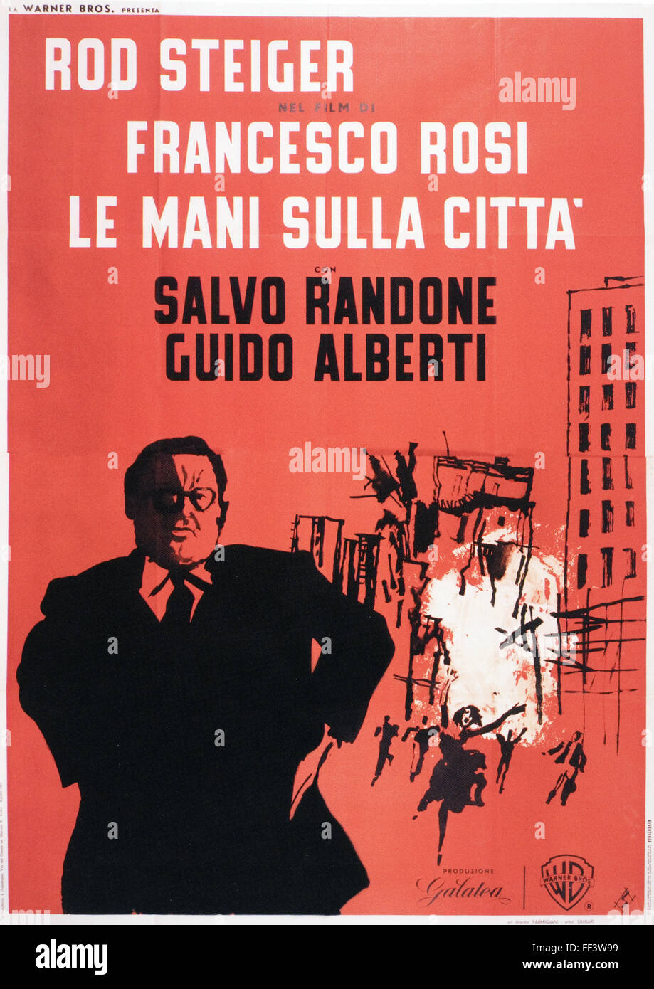 Le Mani Sulla Citta - Original Italian Movie Poster Stock Photo